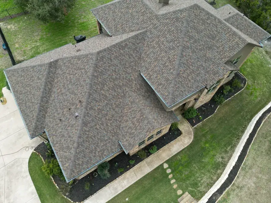 Drone inspection photo of a residential roof