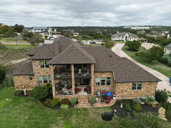 Aerial view of a tile roof on a San Antonio property